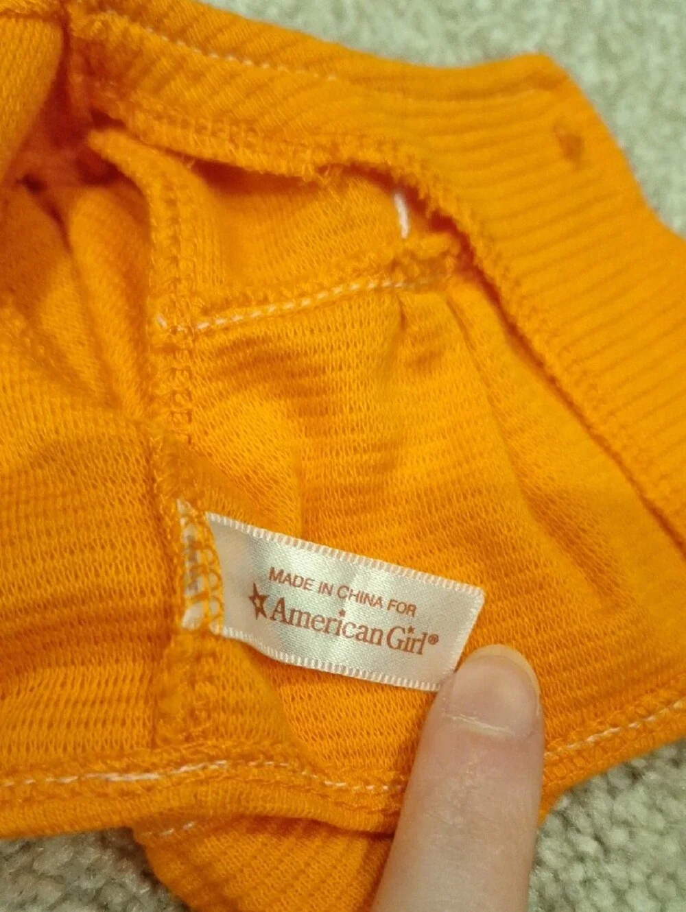 American Girl 2010 Lanie's Orange Ribbed Cardigan